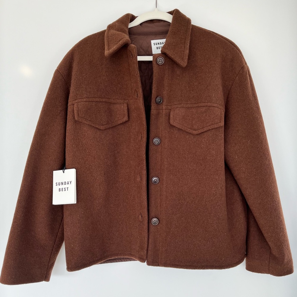 New With Tags Aritzia Sunday Best Sky Shirt Jacket!